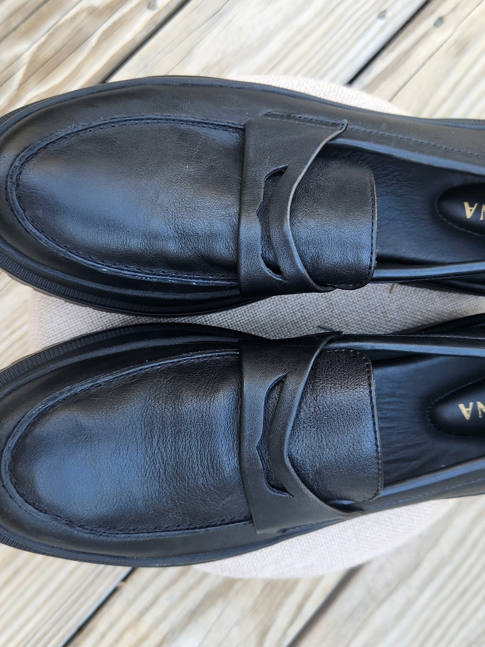 Chunky Patina  Black Platform Loafer - Sleek Women's Shoe - Picture 6 of 7